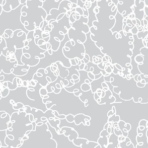 Grey pencil doodles seamless pattern