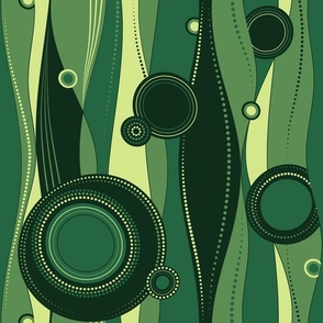 mystical inspiring waterways - emerald green waves - abstract fabric