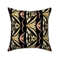 Neo Art Deco stripes coral golden black trending wallpaper living & decor current table runner tablecloth napkin placemat dining pillow duvet cover throw blanket curtain drape upholstery cushion duvet cover clothing shirt wallpaper fabric living home deco