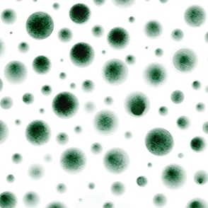 emerald green watercolor dots large - dots wallpaper and fabric