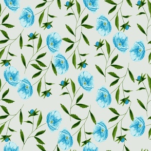 Blue Flower Fabric, Wallpaper and Home Decor | Spoonflower