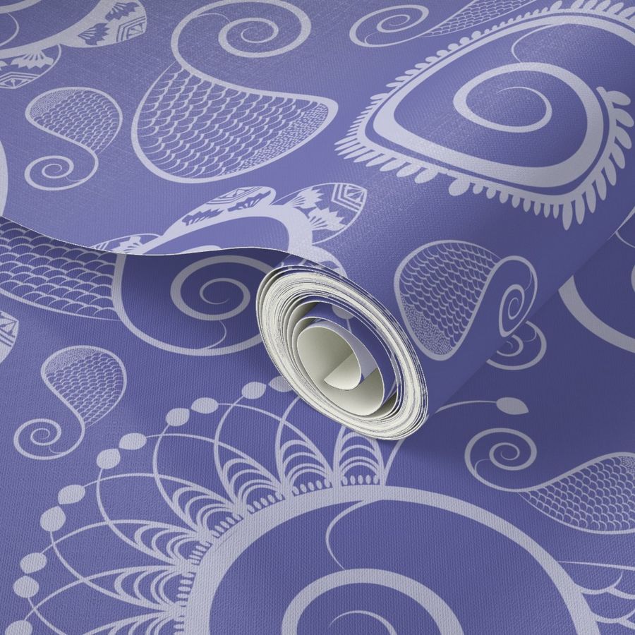 Purple Calming Paisley Wallpaper | Spoonflower