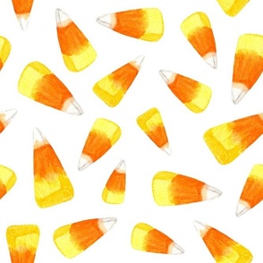 Large Scale Halloween Candy Corn Trick or Treat Candies on White