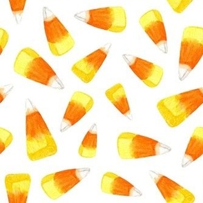 Medium Scale Halloween Candy Corn Trick or Treat Candies on White