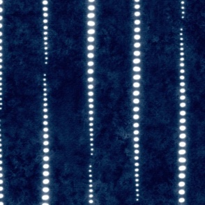shibori dots line - white dots over indigo blue - shibori fabric