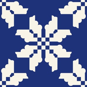 Royal Blue Nordic Rose Classic Pattern