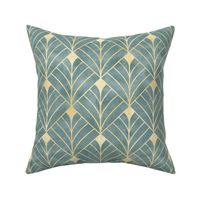 Art Deco green gold pattern