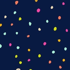 Scribble Dots - Midnight Blue Multi