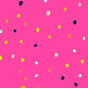 Scribble Dots - Hot Pink Multi