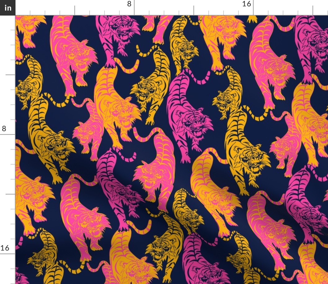 Year of the Tiger - Hot Pink/Vibrant Yellow - 12 inch