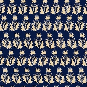 Scottish Thistles Floral Silhouettes - Midnight Blue - 12 inch
