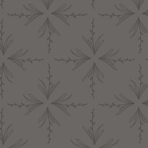 Floral Sprig Charcoal - Large