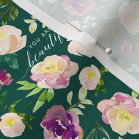 6" Repeat You Are Beautiful Floral Quote Pattern | Emerald Green MK001