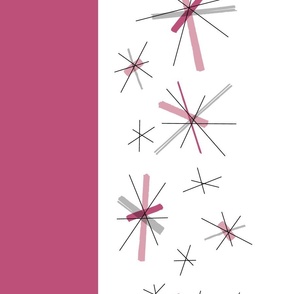 Atomic Stars in Pink Border Print (with bottom pink stripe)