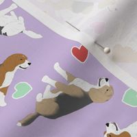 Tiny Beagles - Valentine hearts