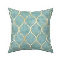 Moroccan gold green Art Deco pattern