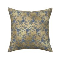 victorian blue and gold pattern