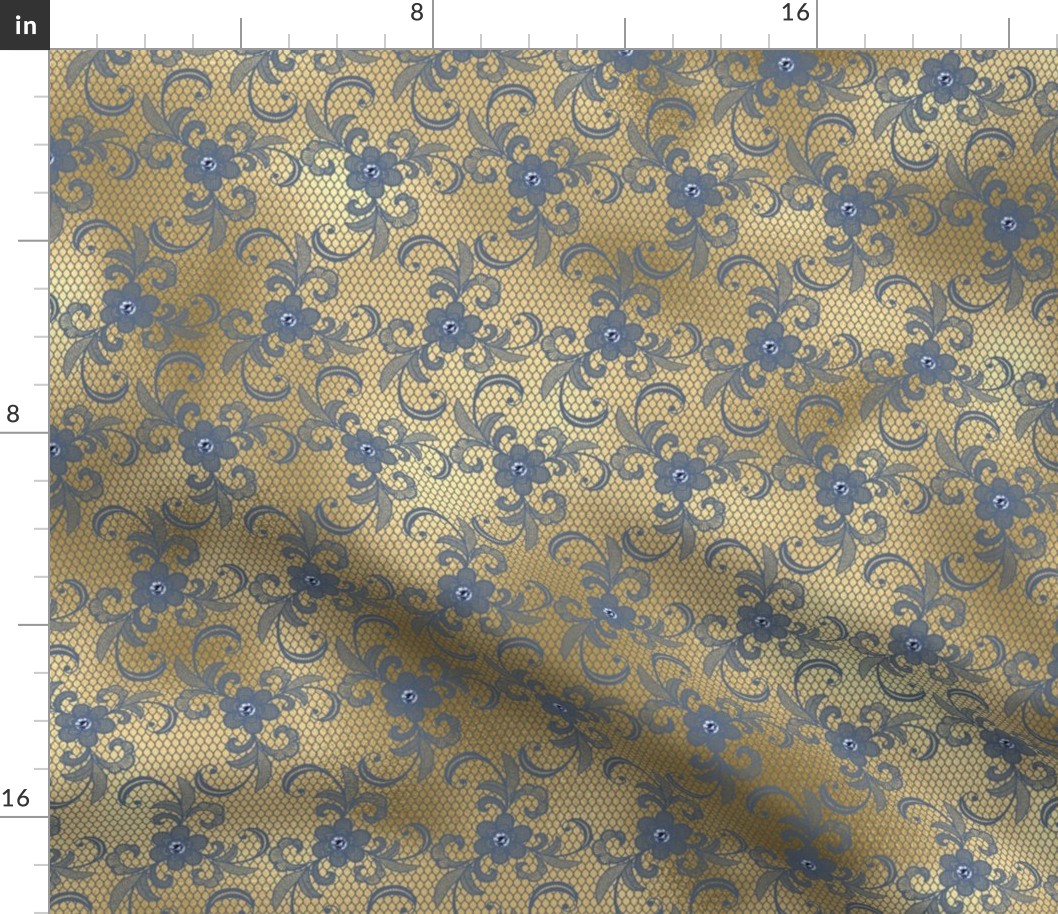 victorian blue and gold pattern
