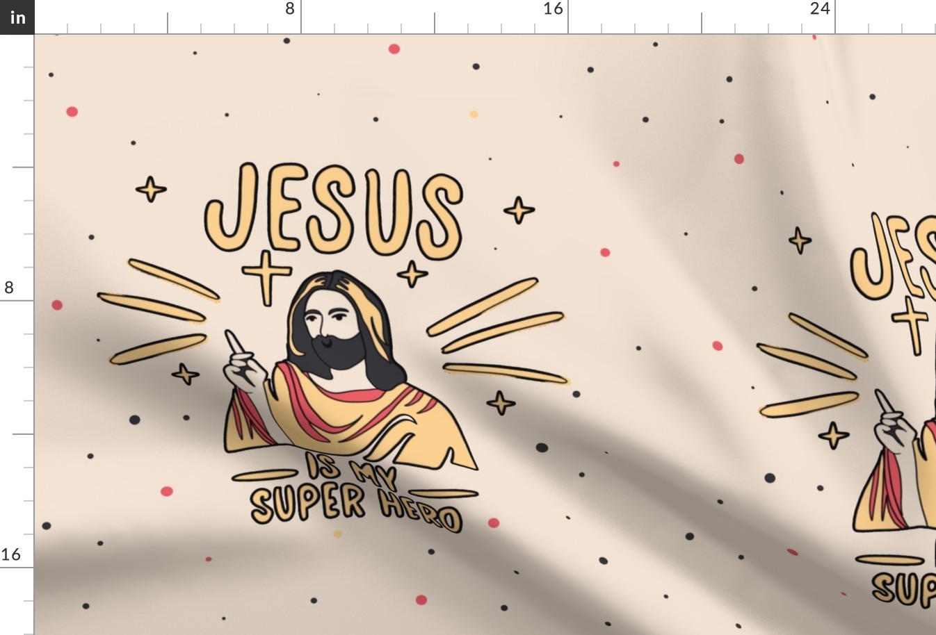 Jesus Christ 18x18 inches  panel fabric