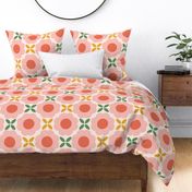 Retro Pink Florals Geometric Wallpaper - XL