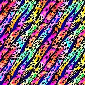 Bold Rainbow Leopard snake print 80s 90s neon punk gender neutral