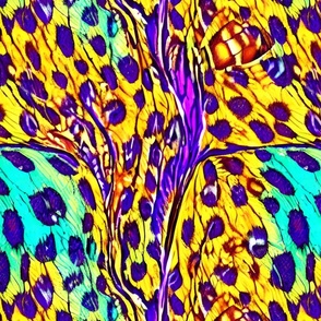 Psychedelic Butterfly Wings Animal Print dots n stripes pattern 