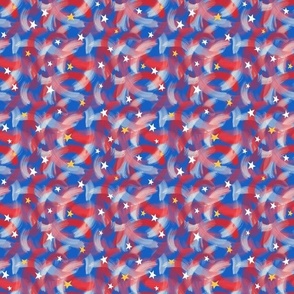 USA July 4th Fourth Abstract Brush Strokes Patriotic Independence Day