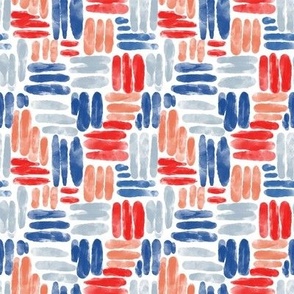 July 4th Patriotic USA Independence Day Abstract Watercolor