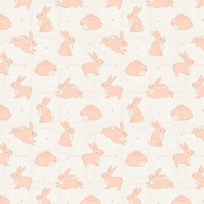Easter Bunnies Rabbits  on off white 