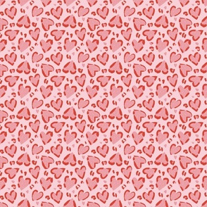 Valentine Leopard Print Hearts in Pink