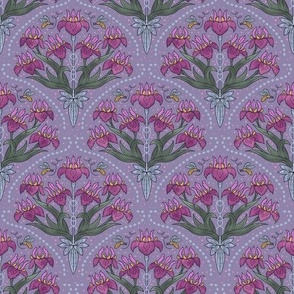 Art nouveau Lily on soft lilac