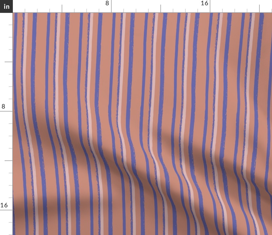 vertical periwinkle orange stripes