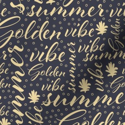 (small scale) golden summer typography with palm fronds