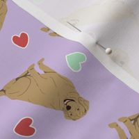 Tiny Yellow Labrador Retrievers - Valentine hearts