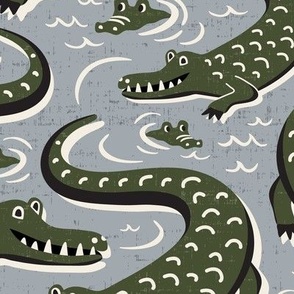 Down In The Bayou - Alligator Grey Large Scale