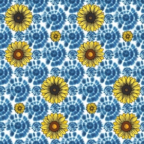 Shibori Tie Dye Sunflowers
