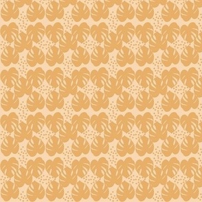 Retro Palm Leaves and Dots - Yellow and Pale Yellow, Small