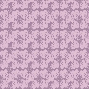 Retro Palm Leaves and Dots - Lilac and Purple, Small