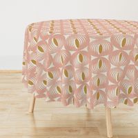 Oculus Mid Century Modern Geometric Blush Pink Large Scale