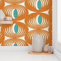 Oculus Mid Century Modern Geometric Orange Large Scale