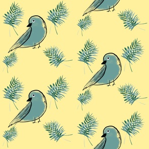 Bird in yellow background