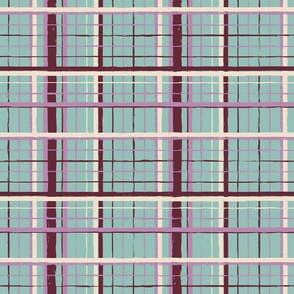 (large scale) purple mint brown check