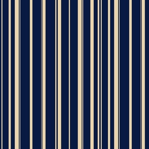 215. Stripes, midnight blue and sand
