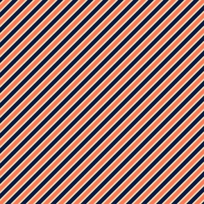 216. Stripes, midnight blue, papaya and sand