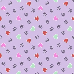 Tiny paws and Valentine hearts