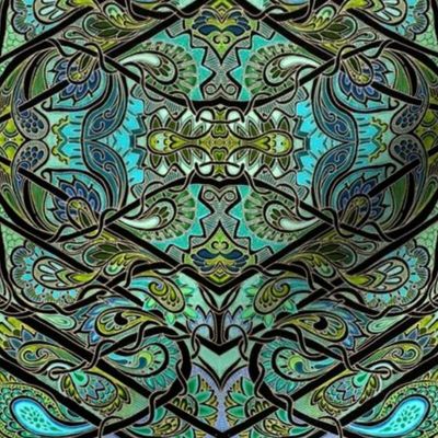 The Paisley Invasion (in aqua and black) 