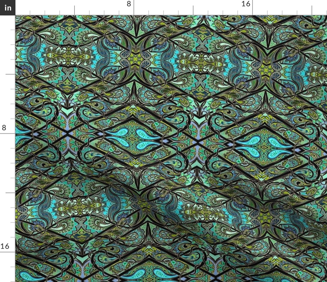 The Paisley Invasion (in aqua and black) 