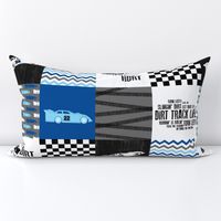 Dirt Track//Blues//22 - Wholecloth Cheater Quilt