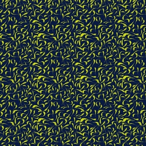 231. Chartreuse feathers on Midnight blue