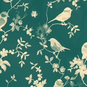 Vintage teal bird